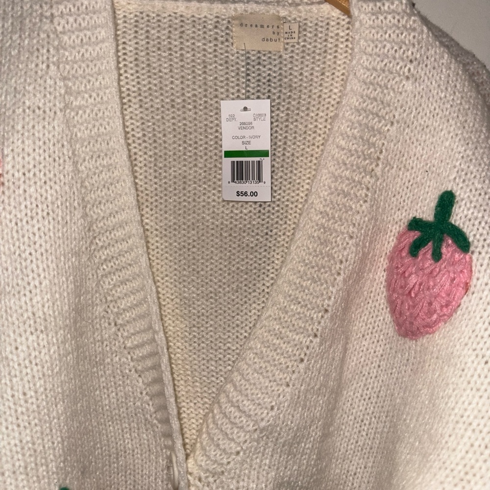 Strawberry buttoned sweater - Picture 3 of 4